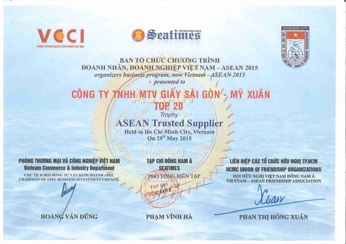 Top 20 ASEAN Trusted Supplier